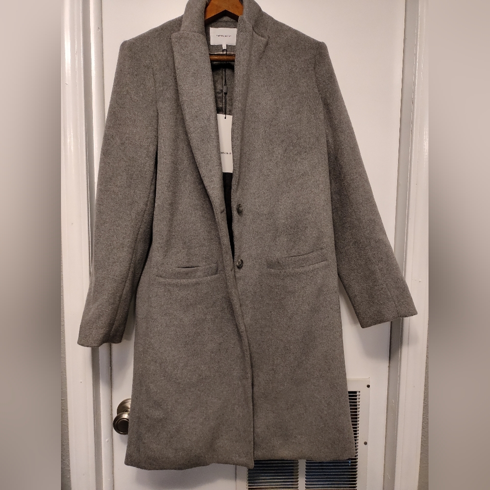 NWT Emerson Fry  blazer jacket 8 coat Gray cashmere and wool blend